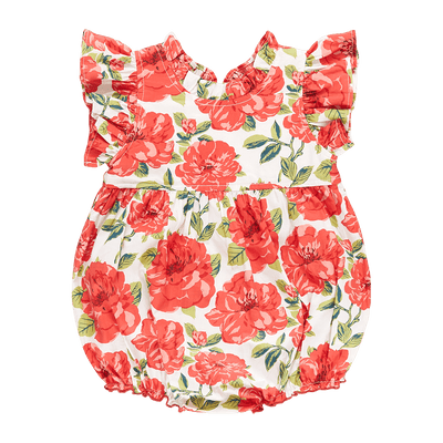 Baby Girl Bubble | Jennifer- Red Peonies | Pink Chicken - The Ridge Kids