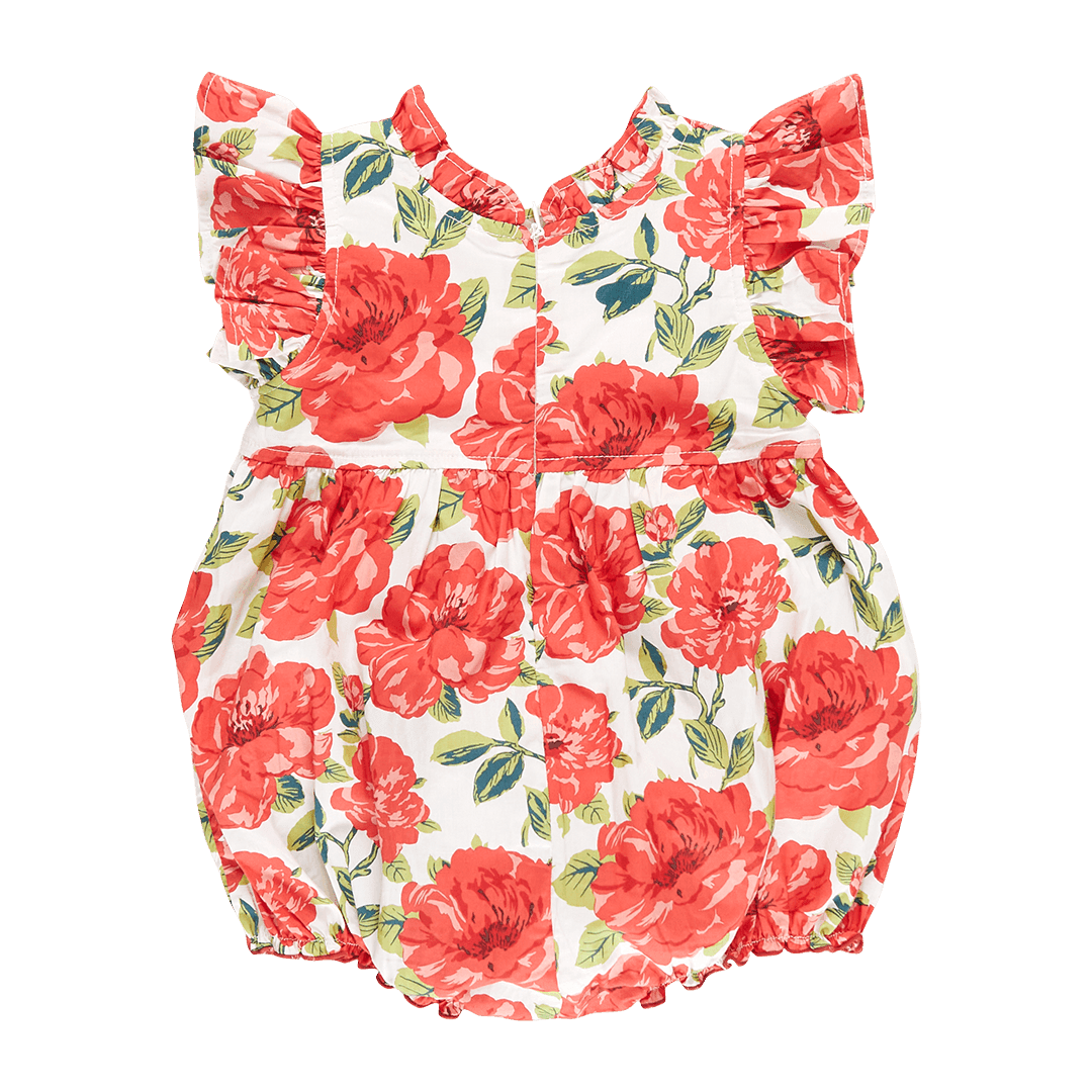Baby Girl Bubble | Jennifer- Red Peonies | Pink Chicken - The Ridge Kids