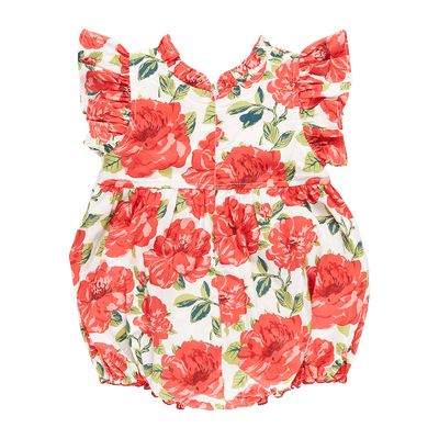 Baby Girl Bubble | Jennifer- Red Peonies | Pink Chicken - The Ridge Kids