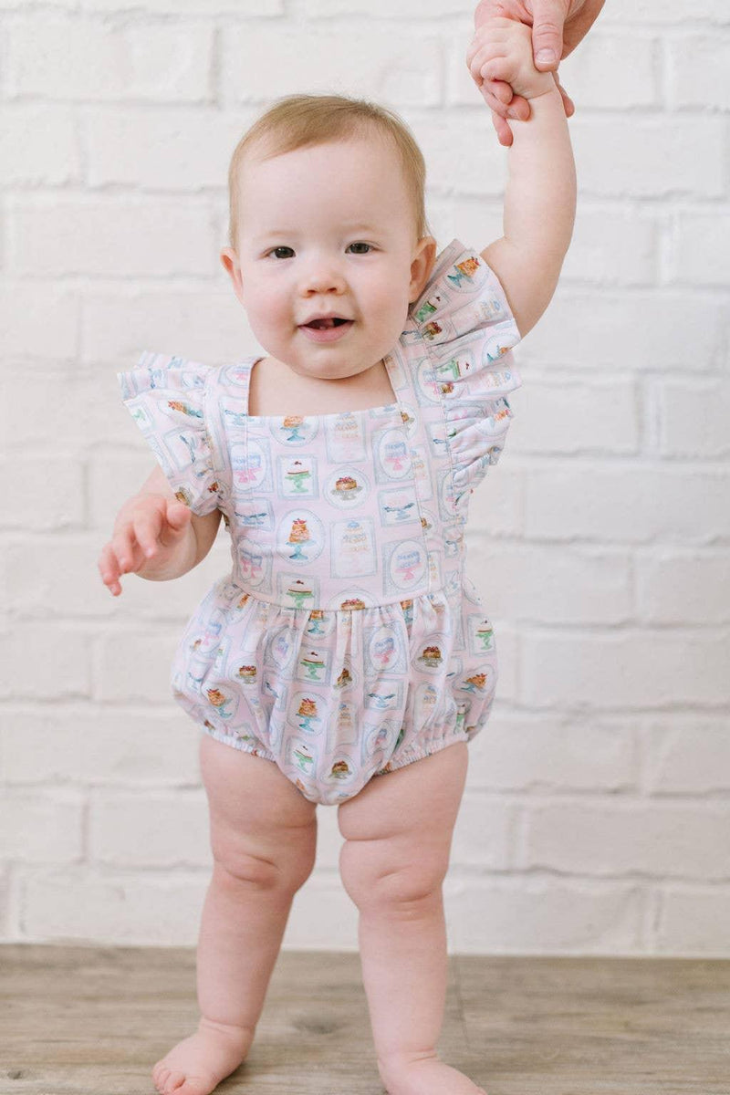 Baby Girl Bubble |Emmy Romper-Let Them Eat Cake | Ollie Jay - The Ridge Kids