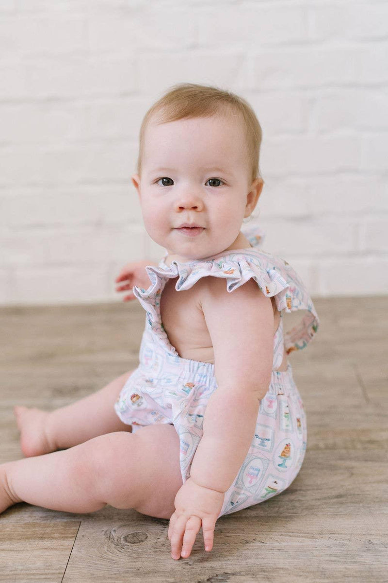 Baby Girl Bubble |Emmy Romper-Let Them Eat Cake | Ollie Jay - The Ridge Kids