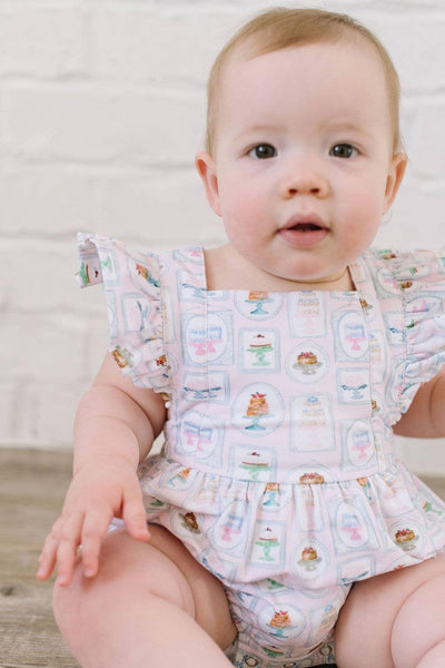 Baby Girl Bubble |Emmy Romper-Let Them Eat Cake | Ollie Jay - The Ridge Kids