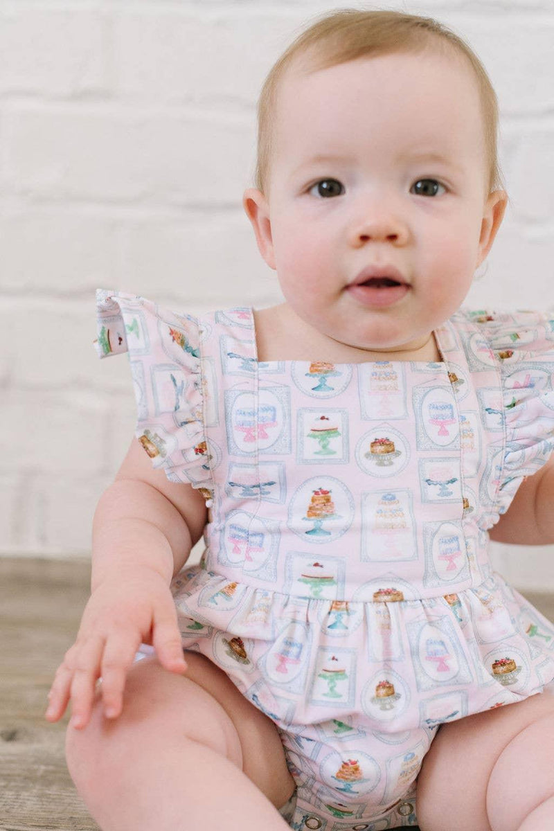 Baby Girl Bubble |Emmy Romper-Let Them Eat Cake | Ollie Jay - The Ridge Kids