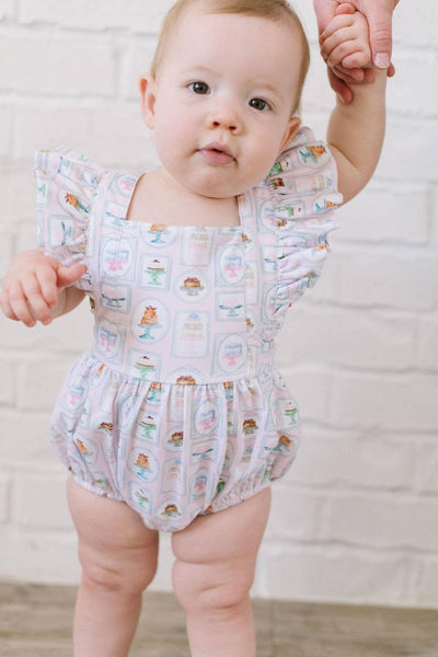 Baby Girl Bubble |Emmy Romper-Let Them Eat Cake | Ollie Jay - The Ridge Kids