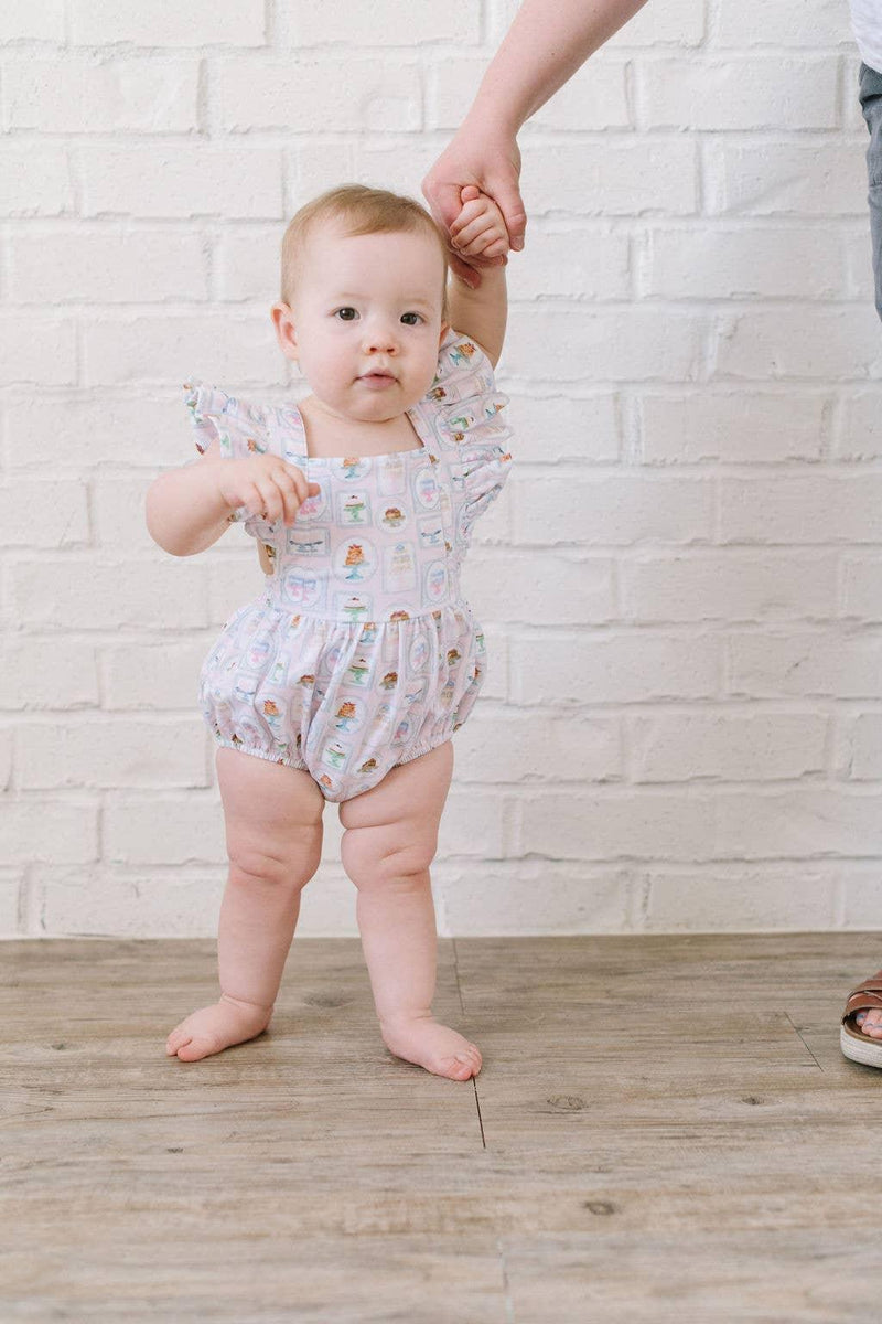 Baby Girl Bubble |Emmy Romper-Let Them Eat Cake | Ollie Jay - The Ridge Kids