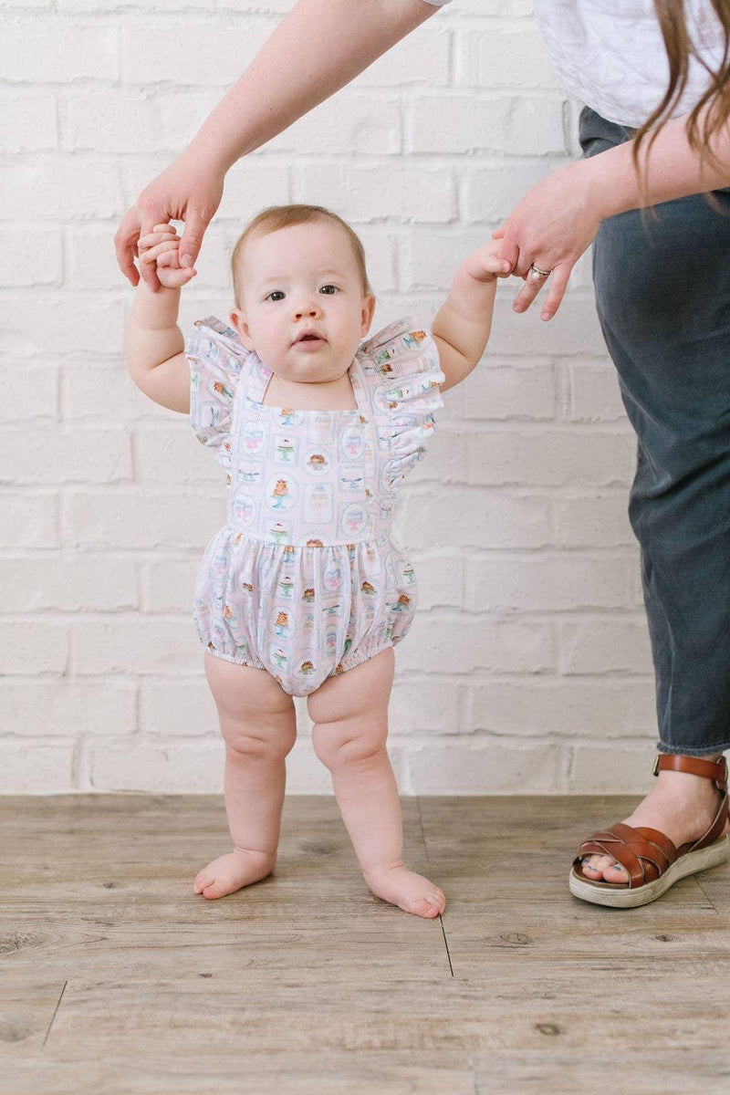 Baby Girl Bubble |Emmy Romper-Let Them Eat Cake | Ollie Jay - The Ridge Kids