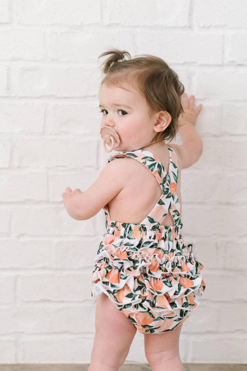 Baby Girl Bubble |Isla Romper - Peachy Paradise | Ollie Jay - The Ridge Kids