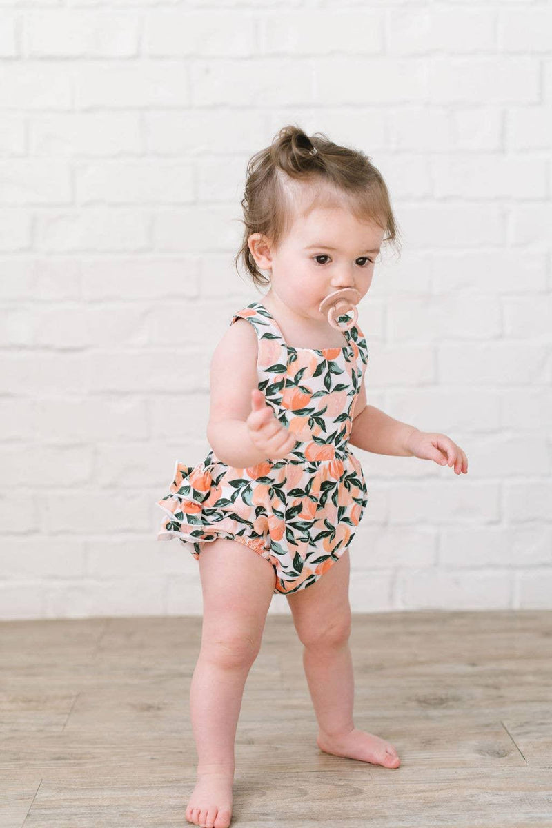 Baby Girl Bubble |Isla Romper - Peachy Paradise | Ollie Jay - The Ridge Kids