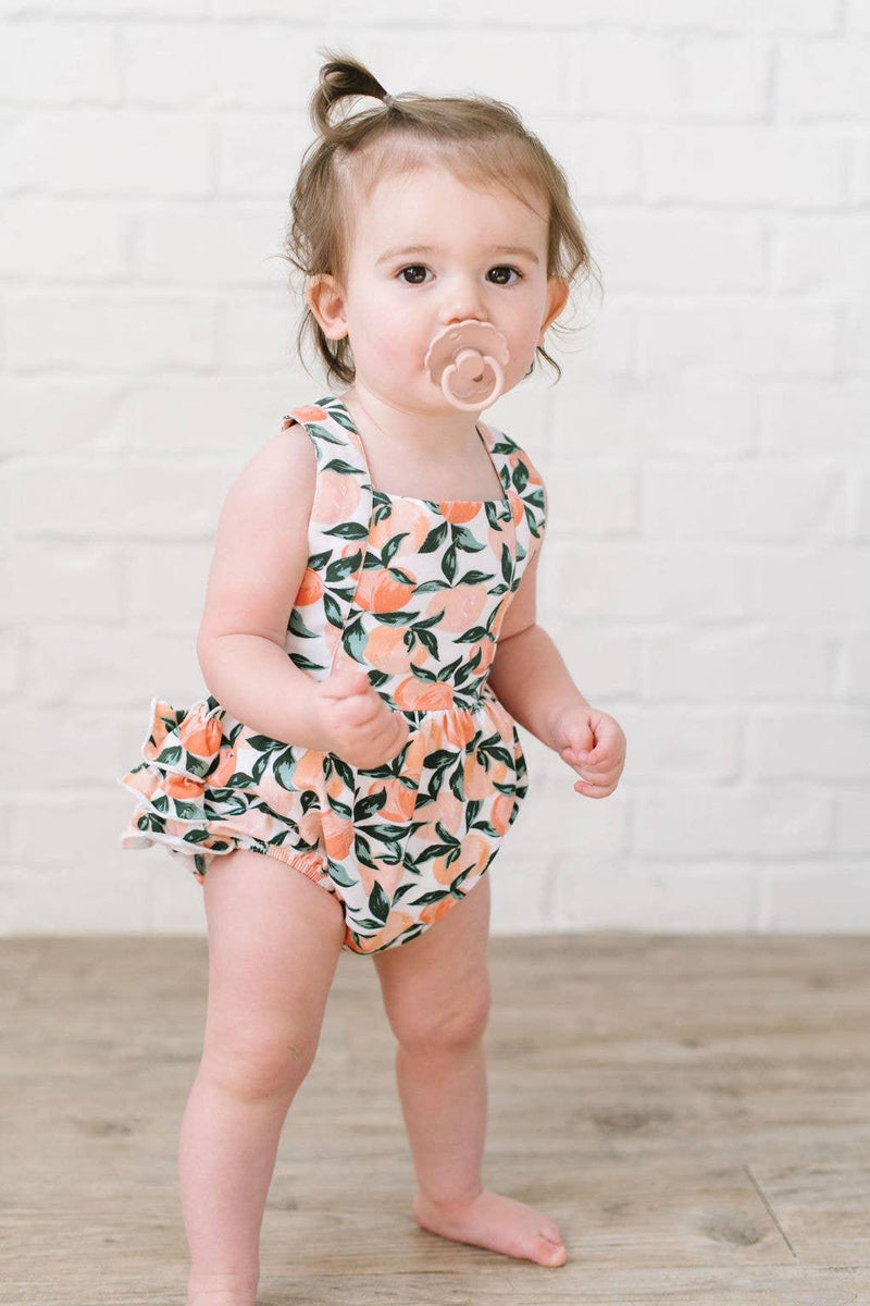 Baby Girl Bubble |Isla Romper - Peachy Paradise | Ollie Jay - The Ridge Kids