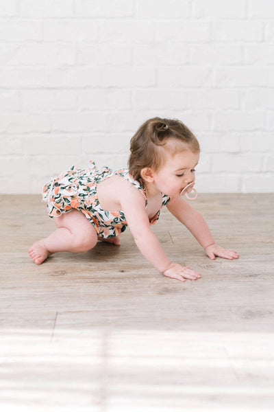 Baby Girl Bubble |Isla Romper - Peachy Paradise | Ollie Jay - The Ridge Kids