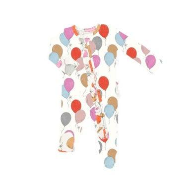 Baby Girl Footie | 2 Way Ruffle Zipper- Balloons | Angel Dear - The Ridge Kids