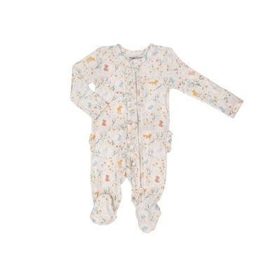 Baby Girl Footie | 2 Way Ruffle Zipper- Woodland Cameos | Angel Dear - The Ridge Kids