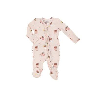 Baby Girl Footie | 2 Way Zipper Ruffle- Spa Day | Angel Dear - The Ridge Kids