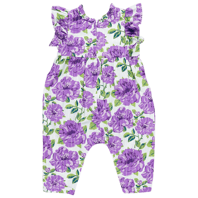 Baby Girl Jumpsuit | Jennifer- Purple Peonies | Pink Chicken - The Ridge Kids