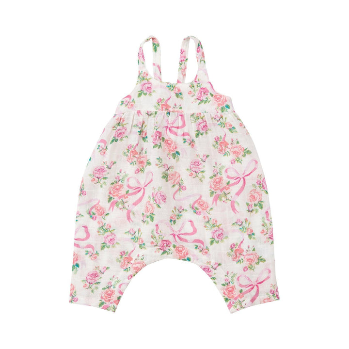 Baby Girl Romper | Tie Back- Coquette Bows | Angel Dear - The Ridge Kids