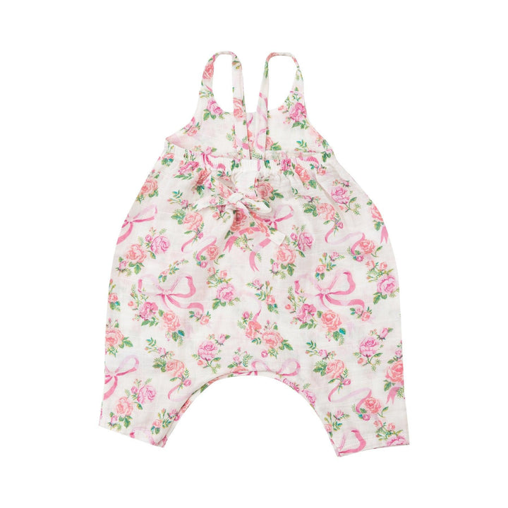 Baby Girl Romper | Tie Back- Coquette Bows | Angel Dear - The Ridge Kids