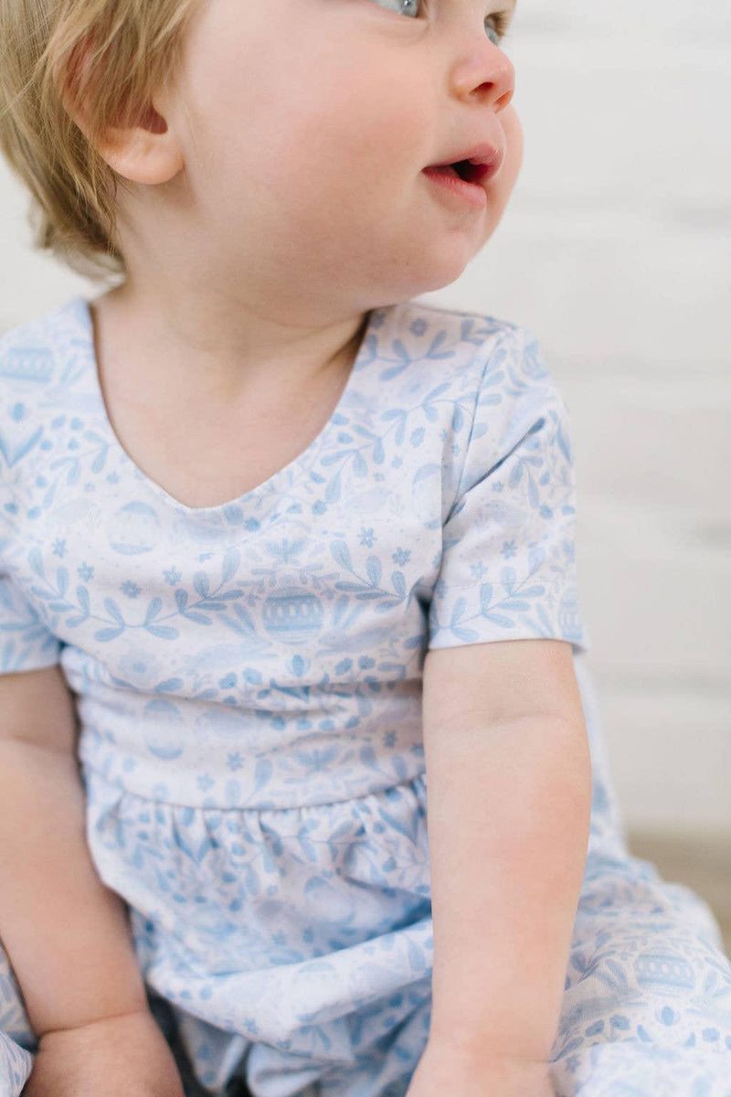 Baby Girl Romper |Rosie Romper- Blue Bunnies | Ollie Jay - The Ridge Kids