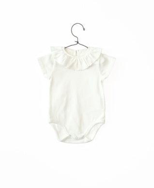 Baby Girl Top | Bodysuit - Creme with ruffle | Play Up - The Ridge Kids