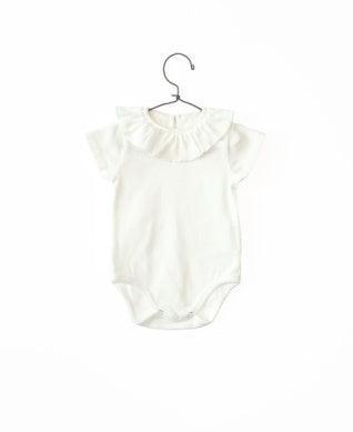 Baby Girl Top | Bodysuit - Creme with ruffle | Play Up - The Ridge Kids