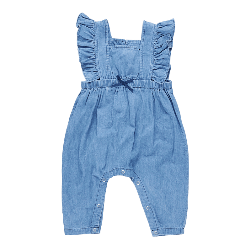 Baby Girls Romper | June - Chambray | Pink Chicken - The Ridge Kids