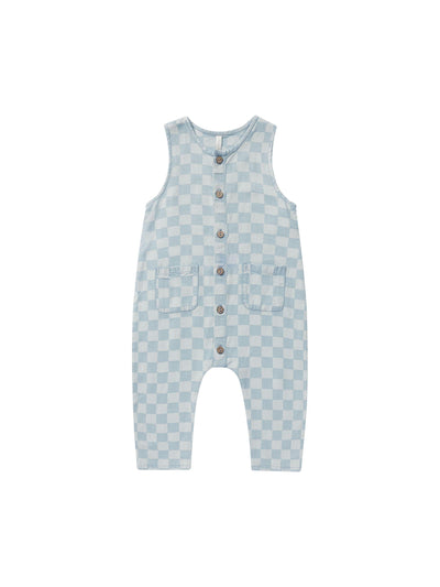 Baby Jumpsuit | Blue Check | Rylee and Cru - The Ridge Kids