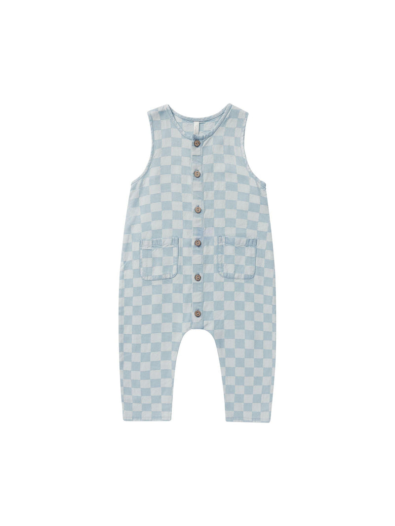 Baby Jumpsuit | Blue Check | Rylee and Cru - The Ridge Kids