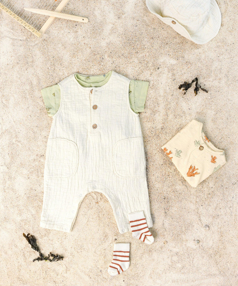 Baby Jumpsuit | Woven - Ivory | Play Up - The Ridge Kids