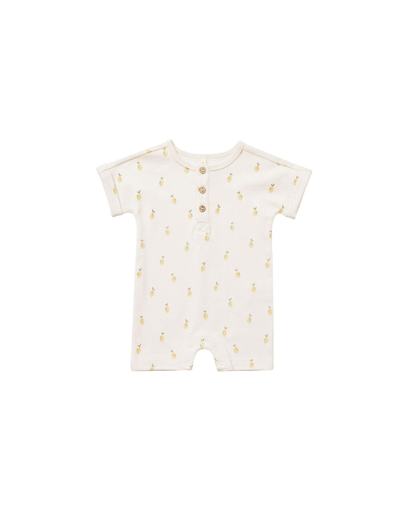 Baby Romper | Short Sleeve One Piece- Lemons | Quincy Mae - The Ridge Kids