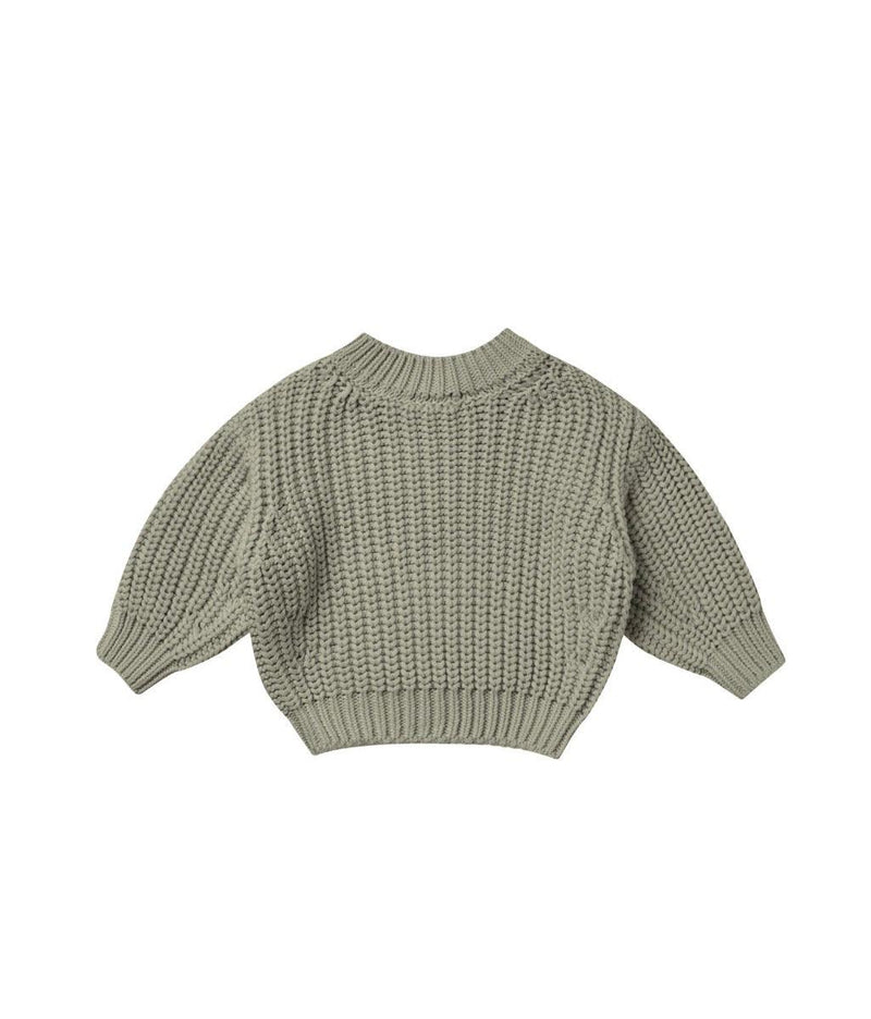 Baby Sweater | Chunky Knit Sweater in Basil | Quincy Mae - The Ridge Kids