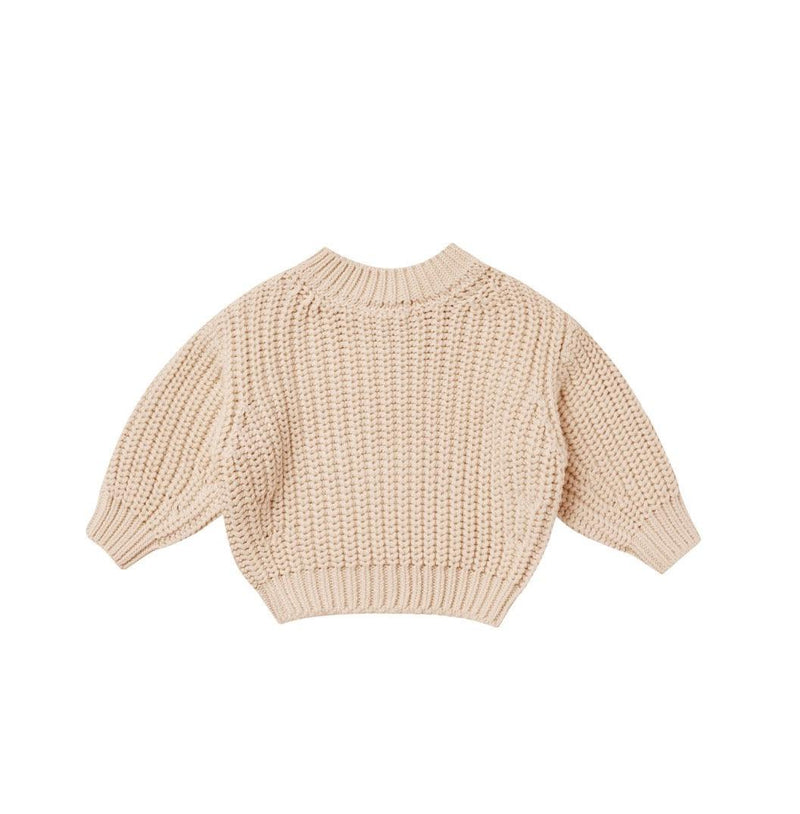 Baby Sweater | Chunky Knit Sweater in Shell | Quincy Mae - The Ridge Kids