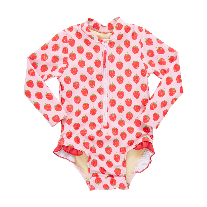 Baby Girls Swimwear| Arden Suit- Strawberries | Pink Chicken