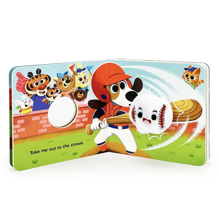 inside pages of the baseball finger puppet book