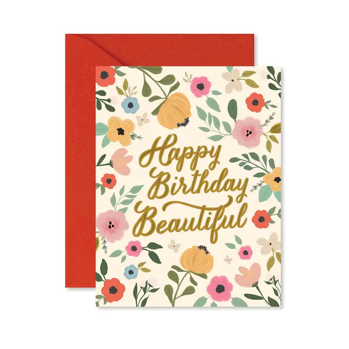 Greeting Card | Happy Birthday Beautiful | Ginger P. Designs