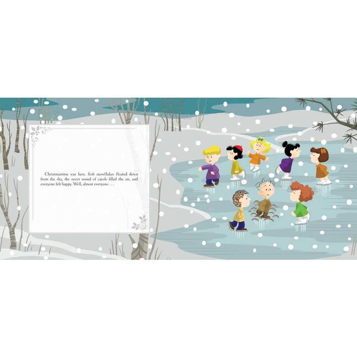 inside pages showing the children in the story ice skating.
