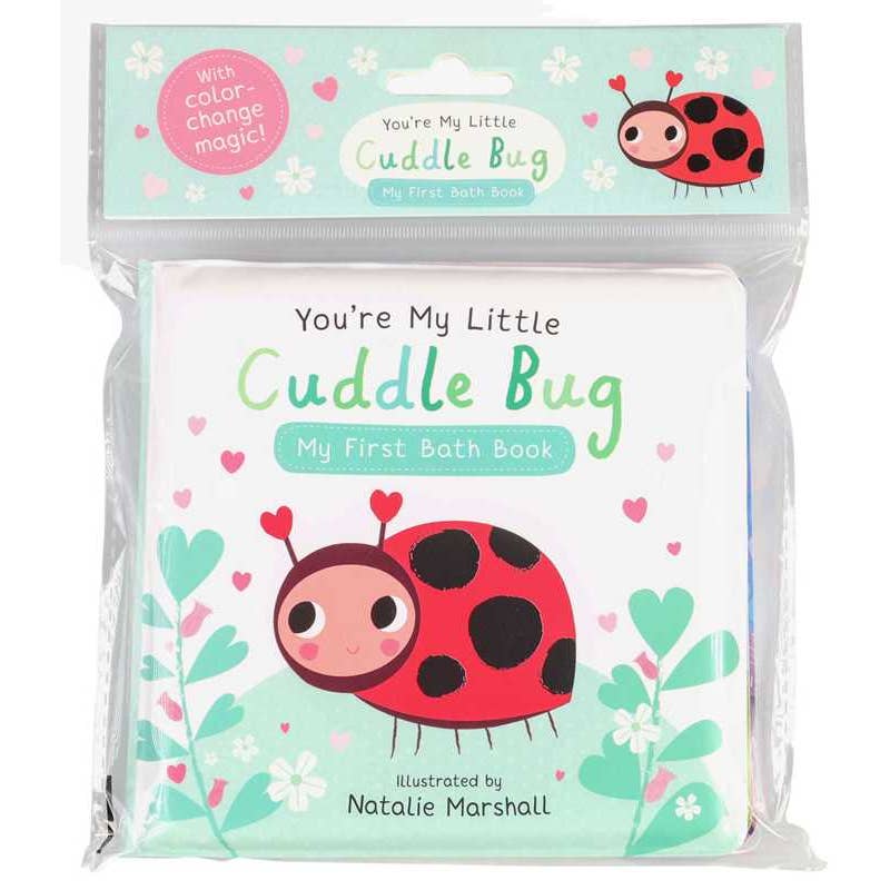Children's bath book titled 'You're My Little Cuddle Bug' with a ladybug design on the cover.