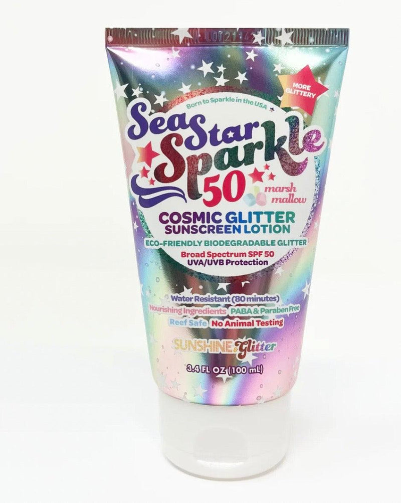 Biodegradable Glitter Sunscreen | Sea Star Sparkle Cosmic Glitter Sunscreen Lotion | Sunshine & Glitter - The Ridge Kids