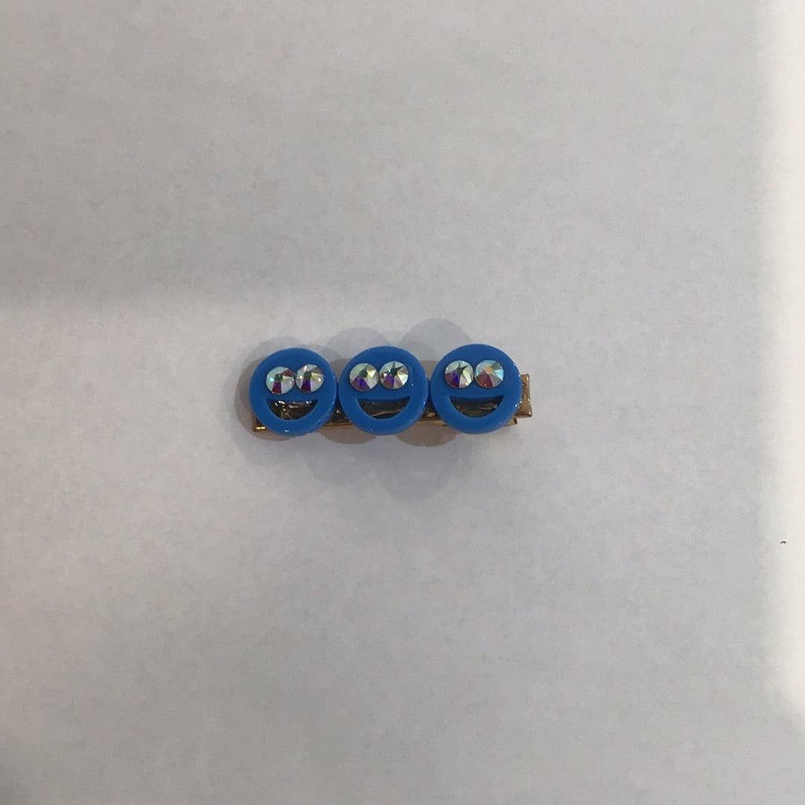 Blue Smiley Alligator Clips | | Bari Lynn | - The Ridge Kids