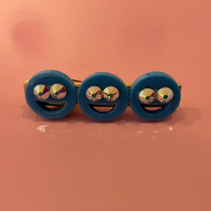 Blue Smiley Alligator Clips | | Bari Lynn | - The Ridge Kids