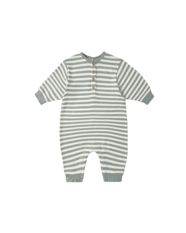Striped baby onesie on a white background