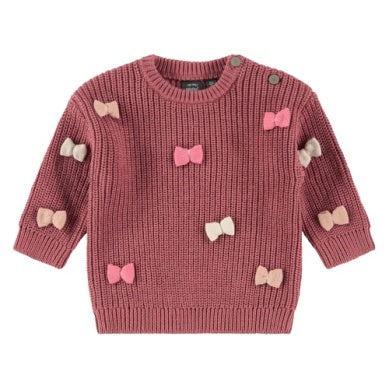 Baby Girls Sweater | Red Clay Bows | BABYFACE