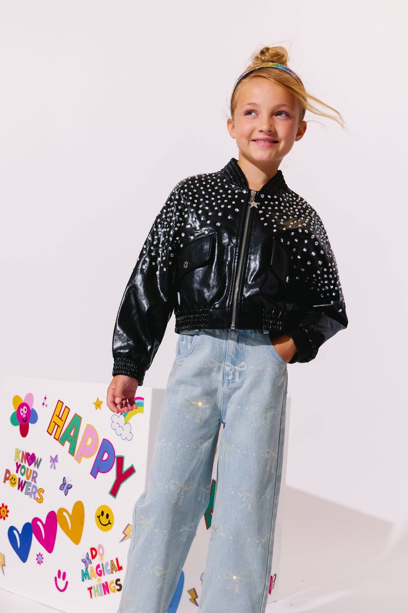 Tween Bottoms | Sparkle Bows Denim Jeans | Lola and The Boys