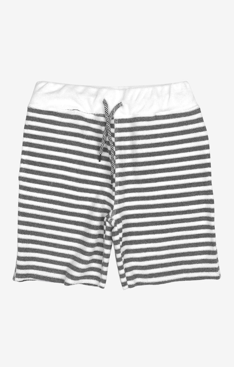 Boys Pants | Grey Stripe Terry Camp Short | Appaman - The Ridge Kids