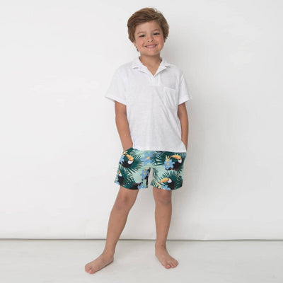 Boys Swimwear | Terry: Polo- White | Shade Critters - The Ridge Kids