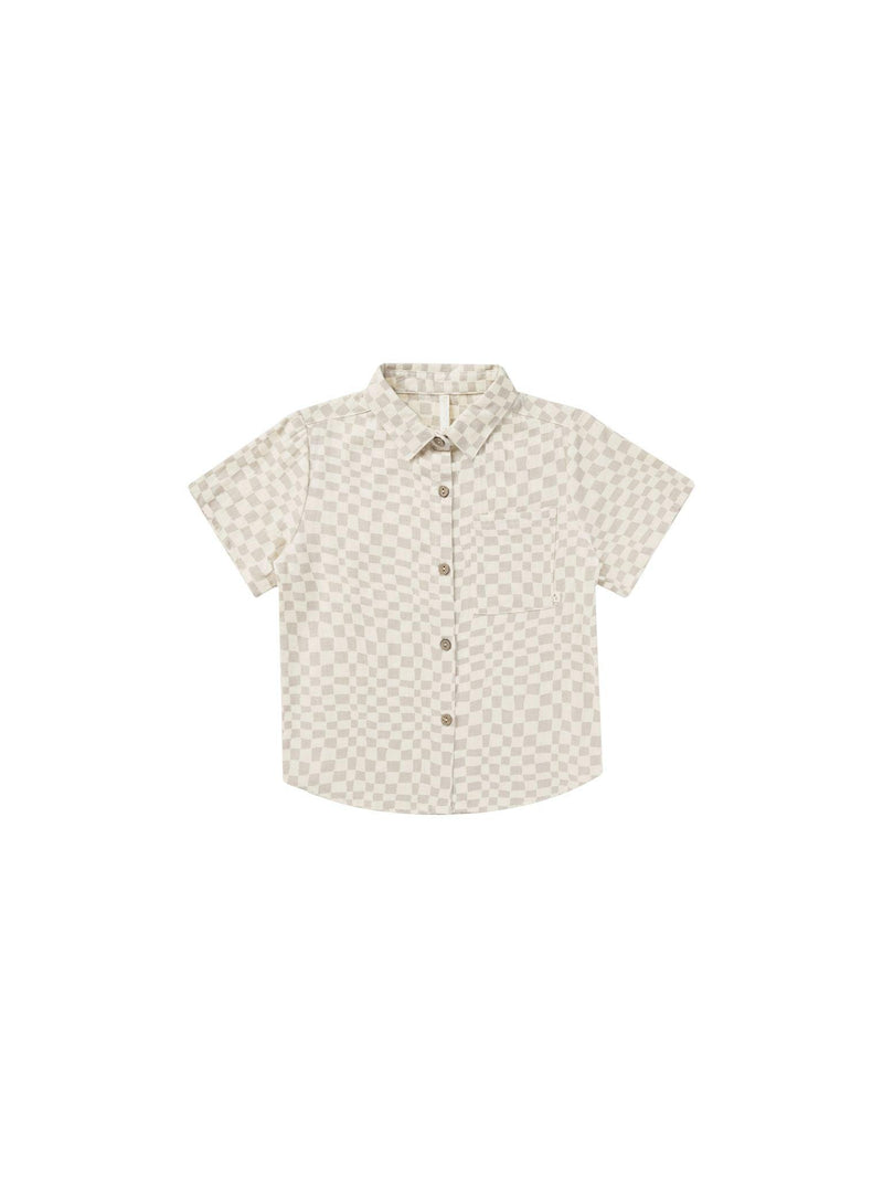 Boys Top | Collared Shirt - Dove Check | Rylee and Cru - The Ridge Kids