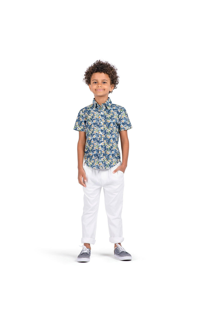 Boys Top | Navy Daisy Day Party Shirt | Appaman - The Ridge Kids