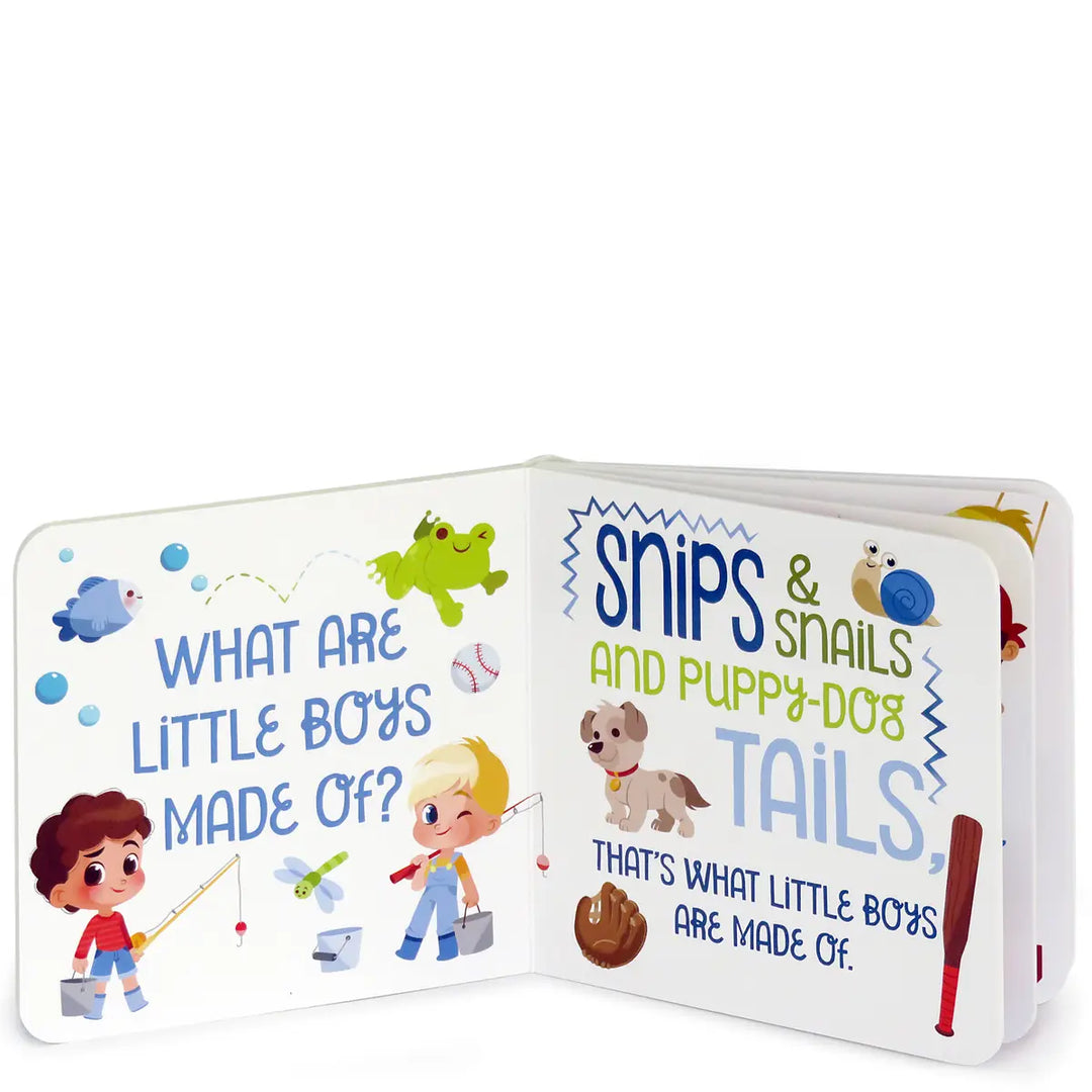 Children's book with illustrations and text on a white background