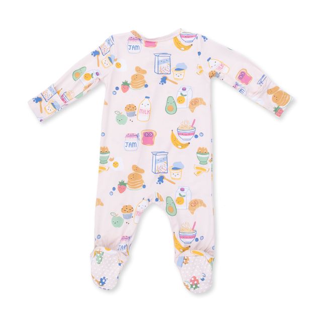 Baby Girl Footie | 2 Way Zipper- Breakfast Club- Pink | Angel Dear
