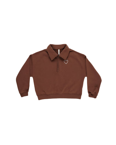 brick colored quarter zip pullover. 