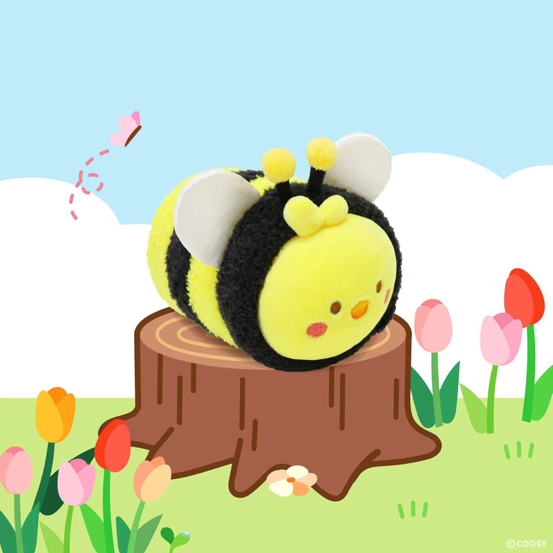 This mini squishy plush is wearing a bumblebee outfit, the outfit is detachable and super soft. 