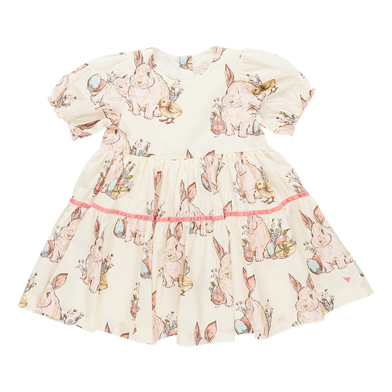 Girls Dress | Maribelle Dress - Bunny Friends | Pink Chicken